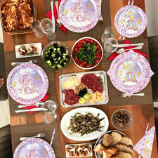 Set Stoviglie Per Feste Compleanno 41 Pezzi - Piatti Carta Tovaglia Tovaglioli Tema Cartoon Per Bambini