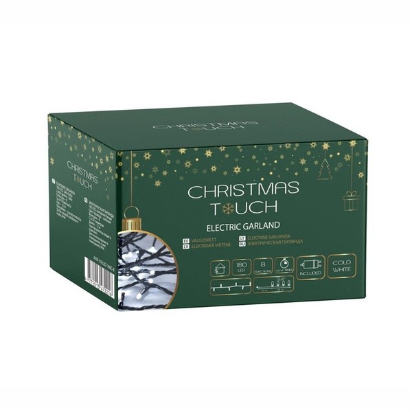 Christmas Touch LED Lichterkette 12M Kaltweiß 180 Leds Timer AußEn Innen-image