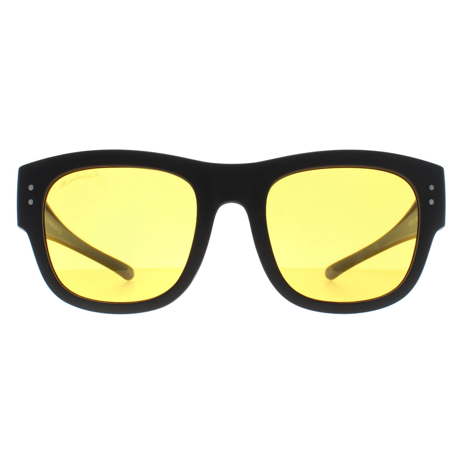Montana Sunglasses FO7 Fit Over C Matte Black Yellow Polarized