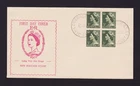 AUSTRALIA FDC 1953 QE2 3d GREEN BLOCK OF 4 UNADDRESSED