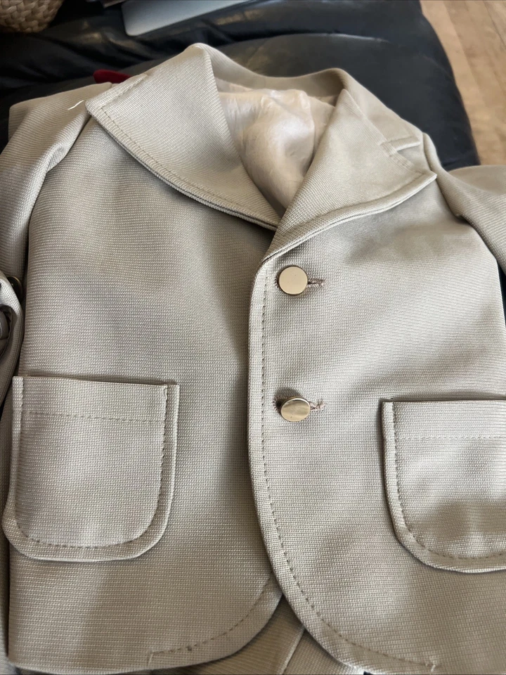 Conjunto de traje de 3 piezas vintage para niño pequeño Sears Robuck rojo vacaciones Navidad 2T 3T Foto 3 de 3