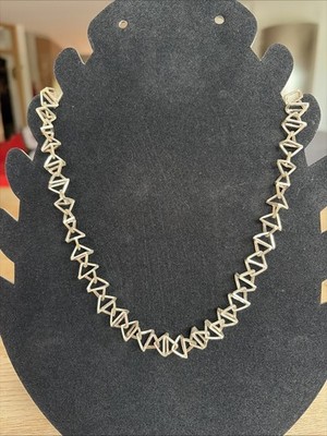 geometrisch Gliederkette Halskette Y2K Gothic Grunge Style Sterlingsilber Massiv