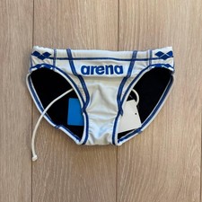 arena competitive swimsuit men's SS size white blue
