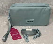 Vera Bradley ReActive RFID Compact Crossbody Faded Jeans Blue 7 Inches NWT