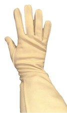 Vintage Crescendoes Leather Tailored Cream Below The Elbow Women  s Gloves Size 7