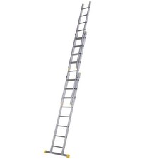 Werner Extension Ladder 3-Section Aluminium Square Rung Non-Slip Durable 5.81m