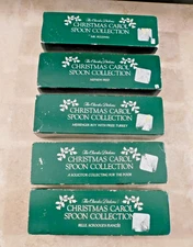 VTG. Lot of 5 FRANKLIN MINT CHARLES DICKENS CHRISTMAS CAROL SPOON COLLECTION
