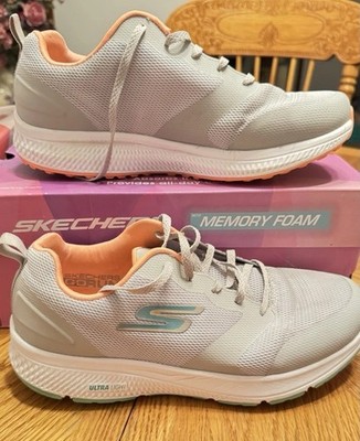 Skechers Go Run Ultra Light Athletic Running Shoes Women s Size 9.5 Gray Orange