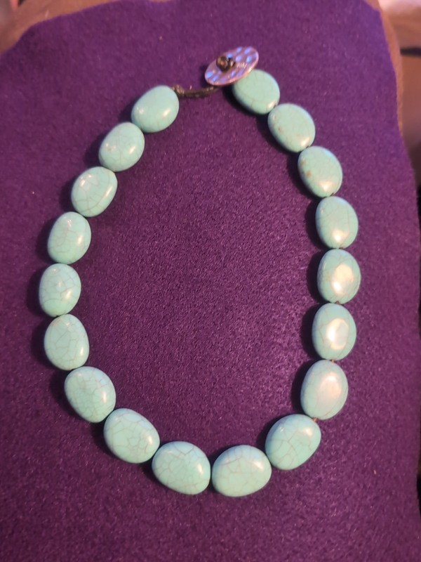 Vintage Chaps Faux Turquoise Choker Necklace