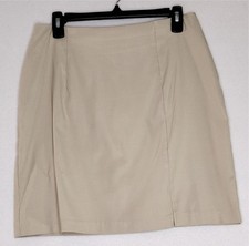Vintage Be Smart Womens Skirt Size 13/14 Stretch Khaki Made in USA Material Wear