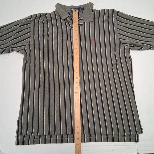 Vintage 90's Polo Ralph Lauren Rugby Shirt Men's Large Vertical Gray Striped EUC by Ralph Lauren, Size L, $24.89 - Photo 7