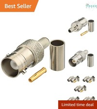 10pcs BNC Female Crimp RF Connectors 50 Ohm for RG58 RG142 Coaxial Cable