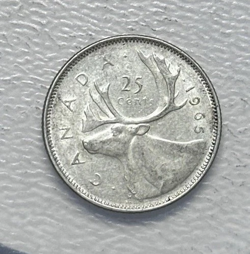 1965 - Canada 25 Cents/Quarter - 0.800 Silver Coin
