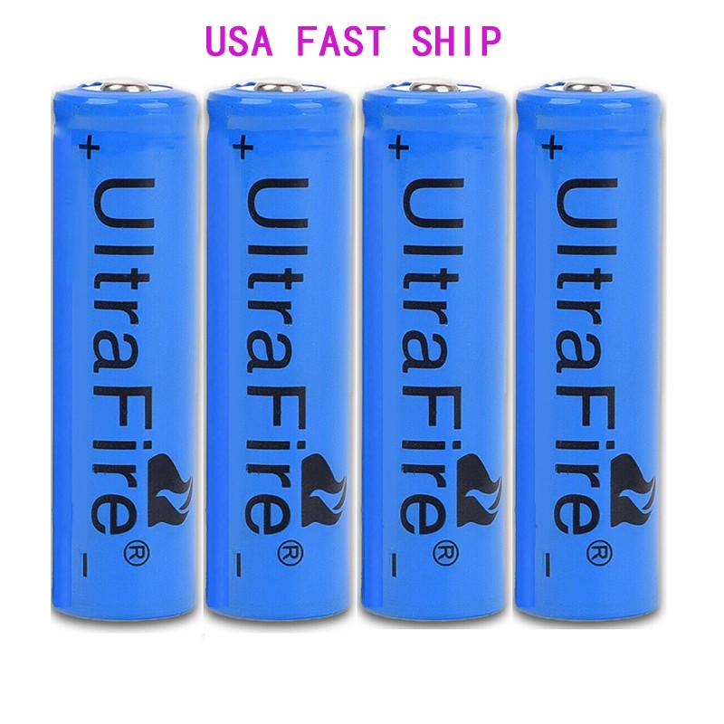 NEW 4 PCS Batter.y 3.7V Rechargeable Batter.y 18mm*65mm Batt