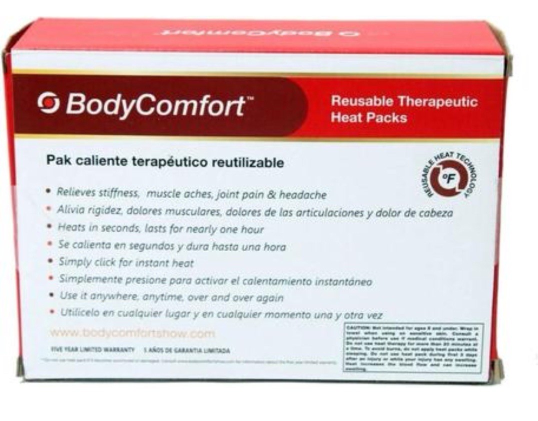 Body Comfort Reusable Therapeutic Heat Packs 6 Piece Sports Pack  NEW!