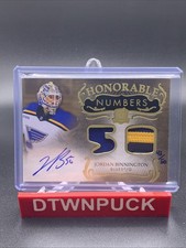 2024 Upper Deck The Cup Update Honorable Numbers /50 Jordan Binnington Auto