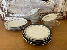 Vintage Flintridge China Empress 2 Patterns, Cups, Saucers, Plates, 13 Pieces