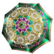 GIANNI VERSACE long umbrella colorful Women fashion Baroque pattern Green Used
