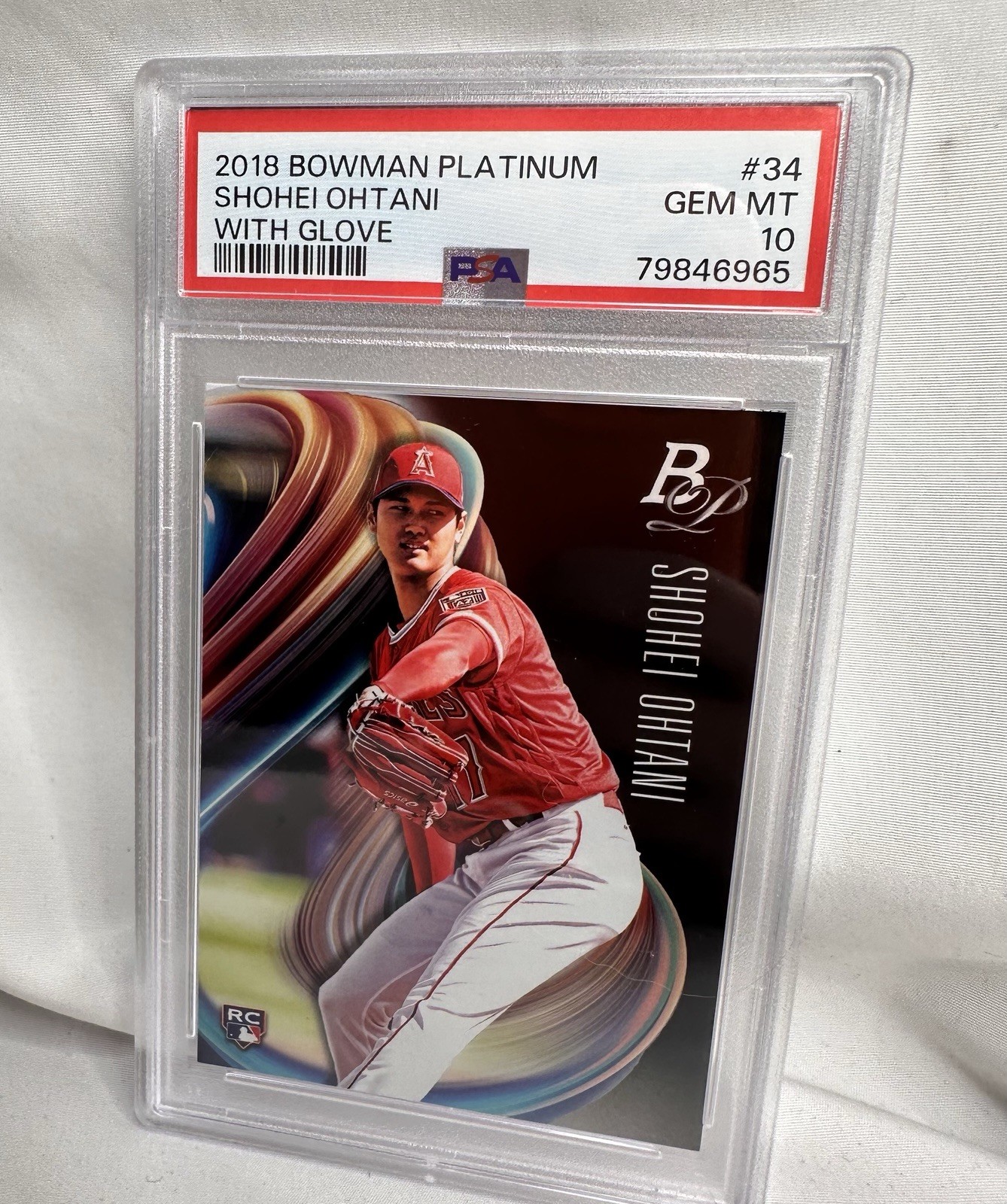 Shohei Ohtani Rookie RC PSA 10 2018 Bowman Platinum With Glove #34 Dodgers