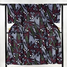 JAPANESE KIMONO YUKATA DARK BLUE 148.5cm 4 ft 10 in COTTON AA7583