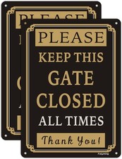 2 Pack Please Keep Gate 10x7 Inches, Light color likely yellow or white