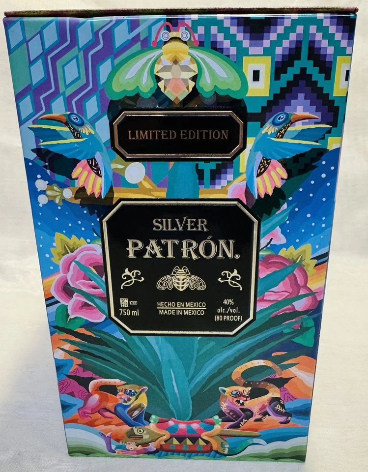 Patron Silver Tequila "Limited Edition" Tin Box Can 750ML Bottle Artist: Senkoe - Image 2 of 4