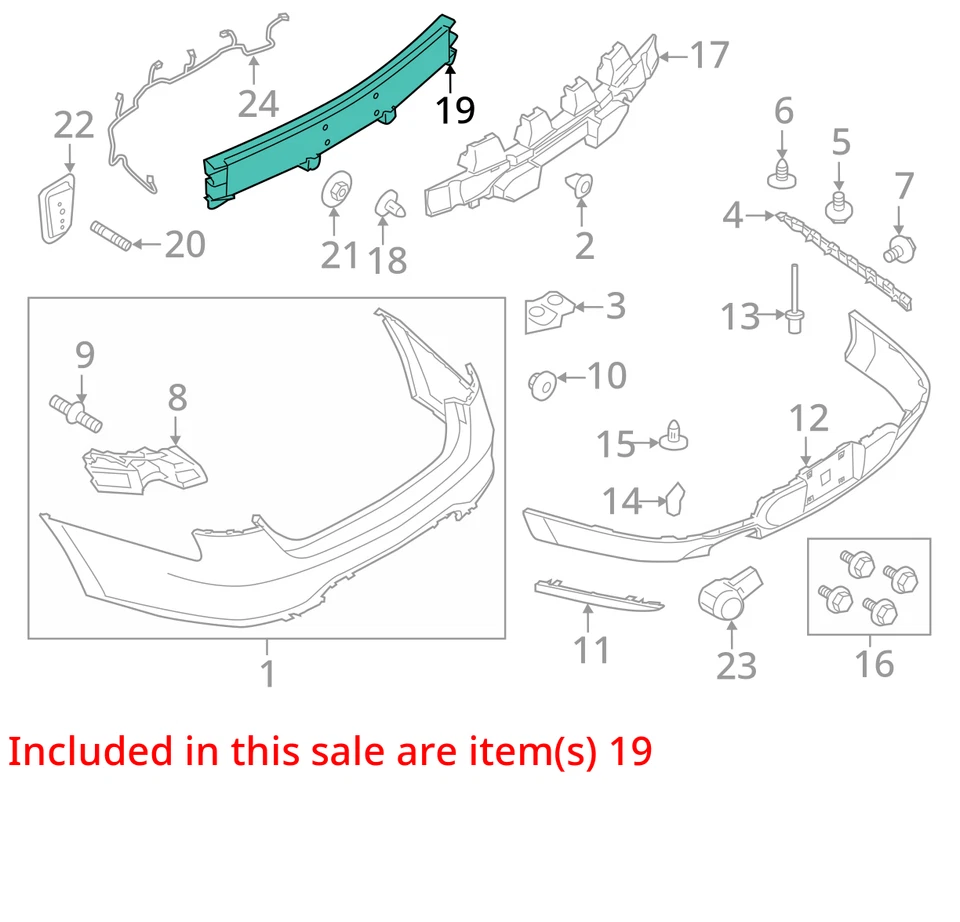 2010-2012 Ford Taurus Rear Bumper Reinforcement U6WFL Foto 2 de 3