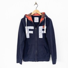 Fat Face Navy Full Zip Hoodie Jacker Size M Graphic Print Sweatshirt
