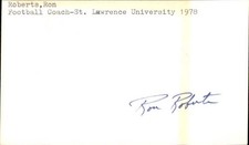 Ron Roberts Signed 3x5 Index Card Cut  Autograph Den