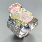 Charming jewelry Natural Tourmaline Ring 925 Sterling Silver Size 7.5 /R450137