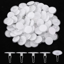 50 PCS Self-Adhesive Ceiling Hooks No-Drill Clear Round Suction Cup Hanger