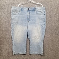 Lane Bryant High Rise Signature Fit Pedal Jeans Womens 24 Plus Size Capri 43x19