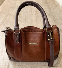 Stone & Co. Brown Satchel Top Handle Bag Detachable Adjustable Strap Zip Pockets
