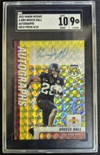 2022 Panini Mosaic Draft Picks #A-BRH Breece Hall Autographs Gold SGC 9 #/10