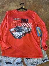 NWT Boys Large 10-12 Hot Wheels Pajamas Long Sleeve/shorts 2026
