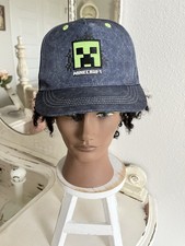 Minecraft Creeper Hat Cap Snap Back 2024 Official Black Wash Baseball