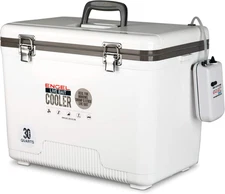 Live Bait Cooler Box with 2Nd Gen 2-Speed Aerator Pump - Portable Fishing Statio