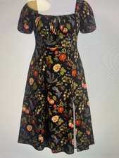 CIDER Women's Plus Midi Dress Floral Square Neck Size 3XL NEW