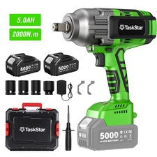Taskstar 2000Nm Brushless Impact Gun 3/4" 1475ft-lbs Torque Auxiliary Handle