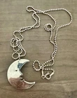 1935 Walking Liberty Half Dollar Moon Face Cut Coin Pendant Necklace