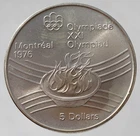 Canada silver 5 dollars 1976 Olympic Flame, 0.72 oz