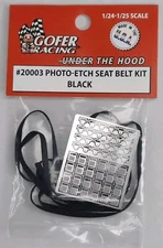 GOFER RACING Photo Etch Black Seatbelt Kit for MODEL KITS 1/24 1/25 20003