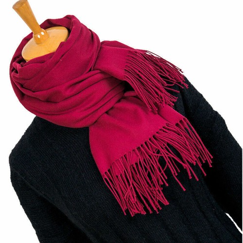 Women's Scarf Tassels Cashmere Wool Pashmina Wrap Shawl Plain Stole ELegant - Picture 5 of 26