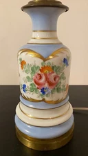 Vintage Porcelain Accent Lamp Hand Painted Roses Flowers