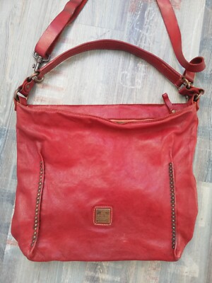 Campomaggi Tasche Echtleder Nieten Crossover rot rouge rosso