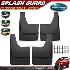 For Ford F-150 Raptor Svt 2010-2014 Splash Guards Mud Flaps Front Rear Set Of 4 For Ford F-150 Raptor Svt 2010-2014 Splash Guards Mud Flaps Front Rear Set Of 4