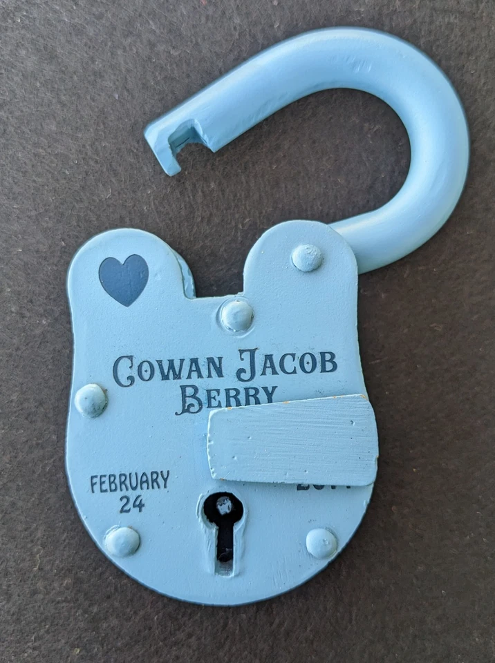 个性化婴儿公告,古董锁,新生儿,男宝宝,生日礼物 — 第 4/4 张图片