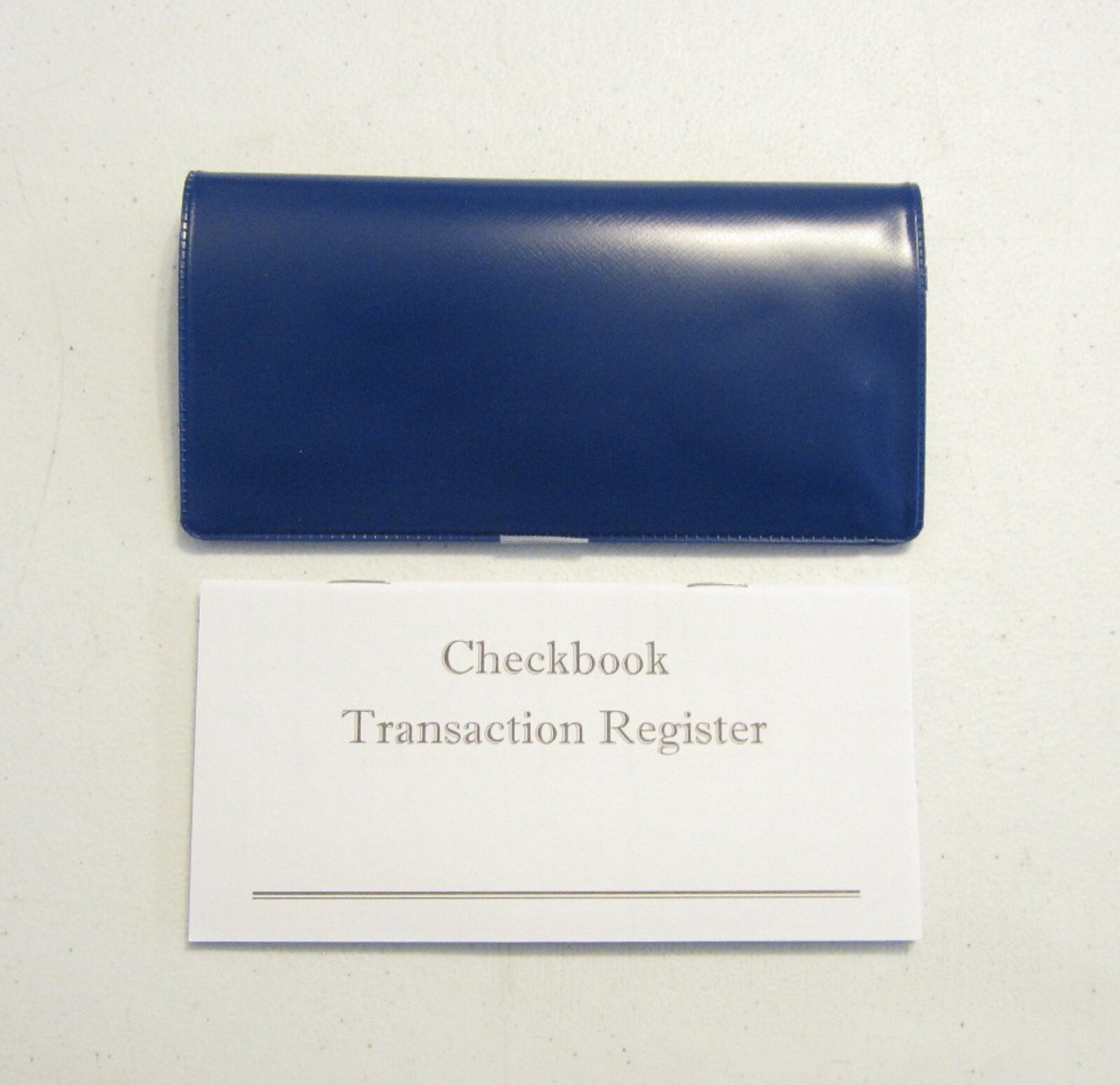 как выглядит 1 ROYAL BLUE VINYL CHECK BOOK COVER 10 CHECKBOOK TRANSACTION REGISTERS фото