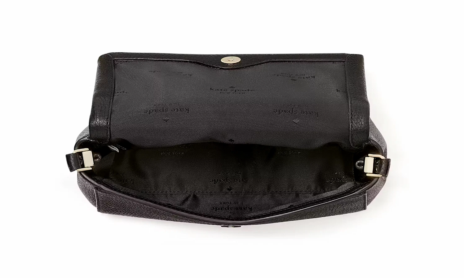 Nuova Kate Spade Leila mini cerniera pelle di ciottoli nera con sacchetto antipolvere