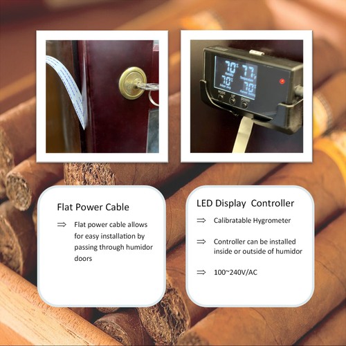 Le Veil iCigar Pro Intelligent Electronic humidifier for Wood Humidor Cabinets - Picture 2 of 5